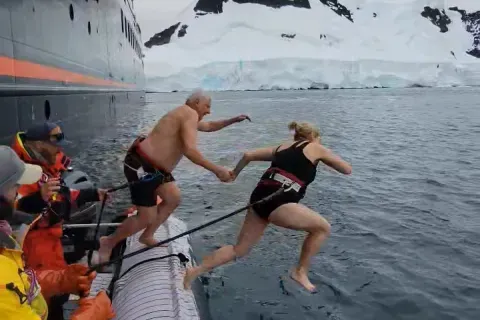 Jumping in the Antarctic Sea