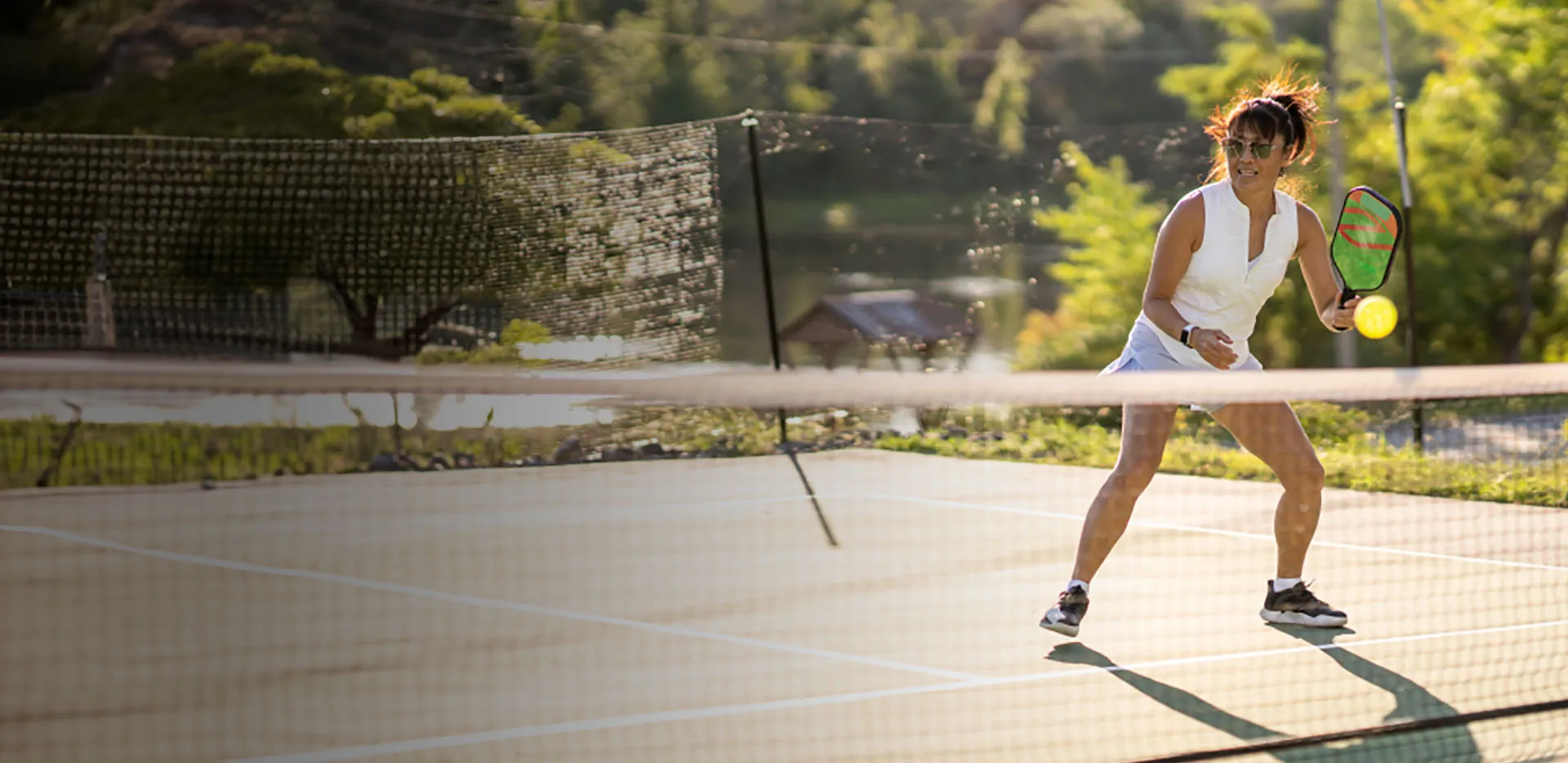 woman playing pickleball