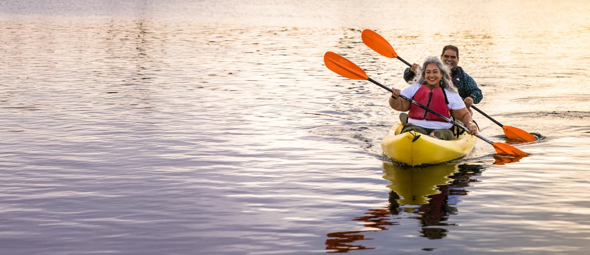couple kayaking together