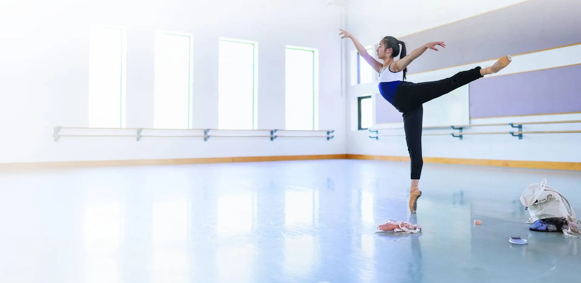 young woman in dance class