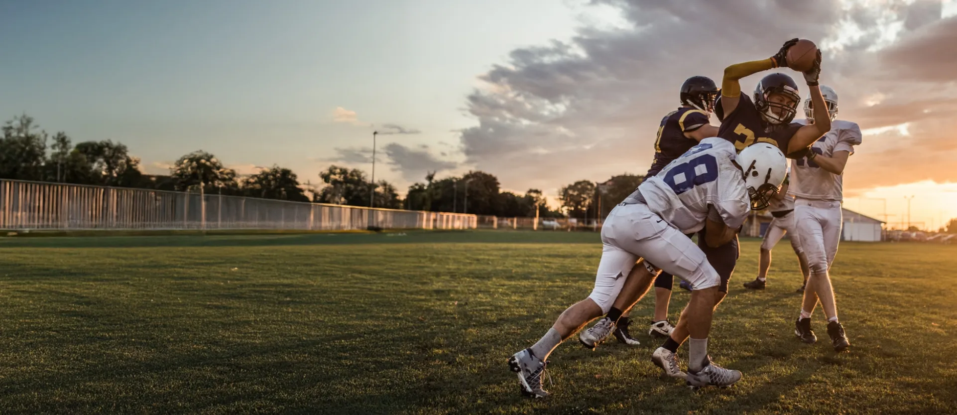 football players in mid-play