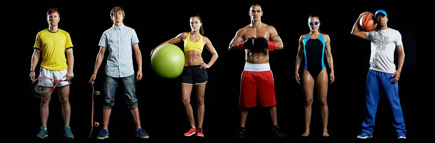 collage of young athletes